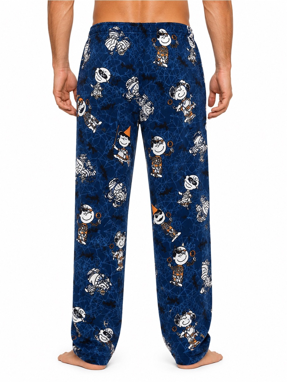 Peanuts Snoopy Men's Navy Printed Lounge Pants Medium Halloween - Picture 3 of 4